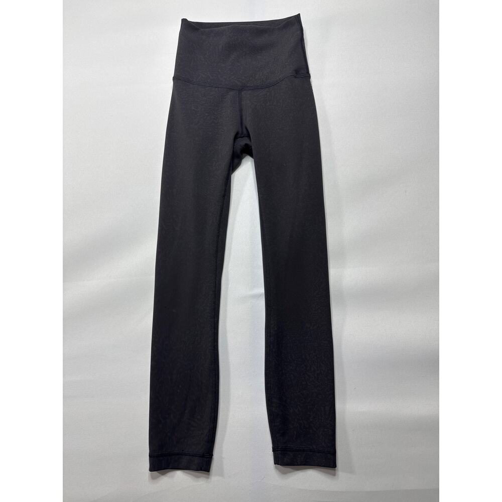 Lululemon Women's Animal Print Black Leggings - Size XS (Size Tag Missing)*